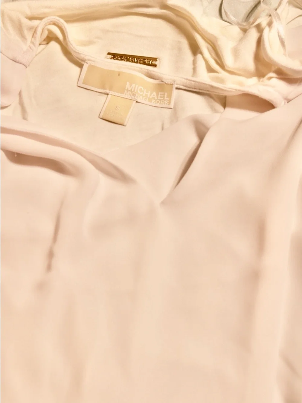 Michael Kors White V-Neck Sleeveless Layered Chiffon Camisole - Picture 2 of 2